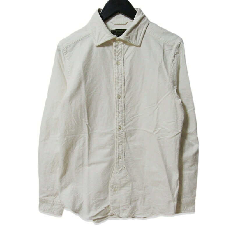 乐天商城 - 【中古】Nigel Cabourn ナイジェルケーボン 長袖シャツ 80470010000 BRITISH OFFICER'S SHIRT CLASSIC ホワイト 白 46ブリティッシュオフィサーズシャツメンズ 27113901