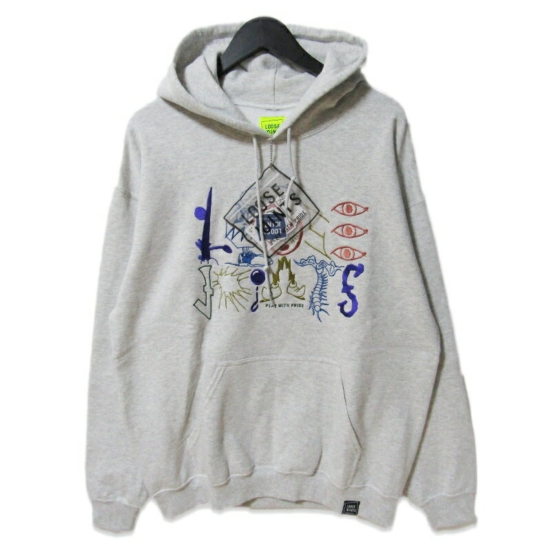 樂天商城 - 【中古】未使用 LOOSEJOINTS ルーズジョインツ WHAT IT IS??' HOODIE LF25FH001SG プルオーバーパーカー フーディー STEWART グレー LARMSTRONG 刺繍 裏起毛メンズ 27113909