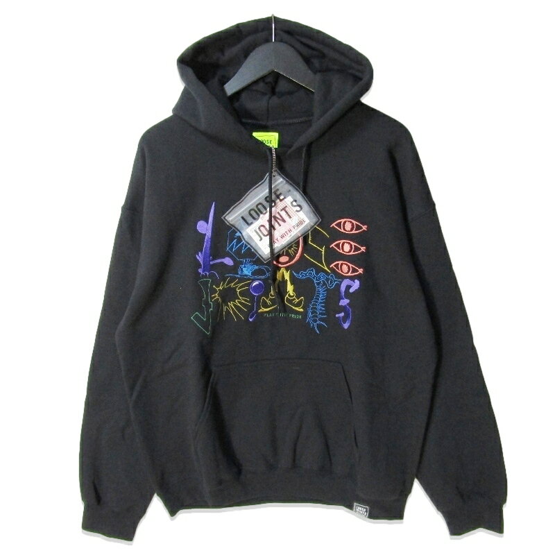 樂天商城 - 【中古】未使用 LOOSEJOINTS ルーズジョインツ WHAT IT IS??' HOODIE LF25FH001SG プルオーバーパーカー フーディー ブラック 黒 LSTEWART ARMSTRONG 刺繍 裏起毛メンズ 27113910