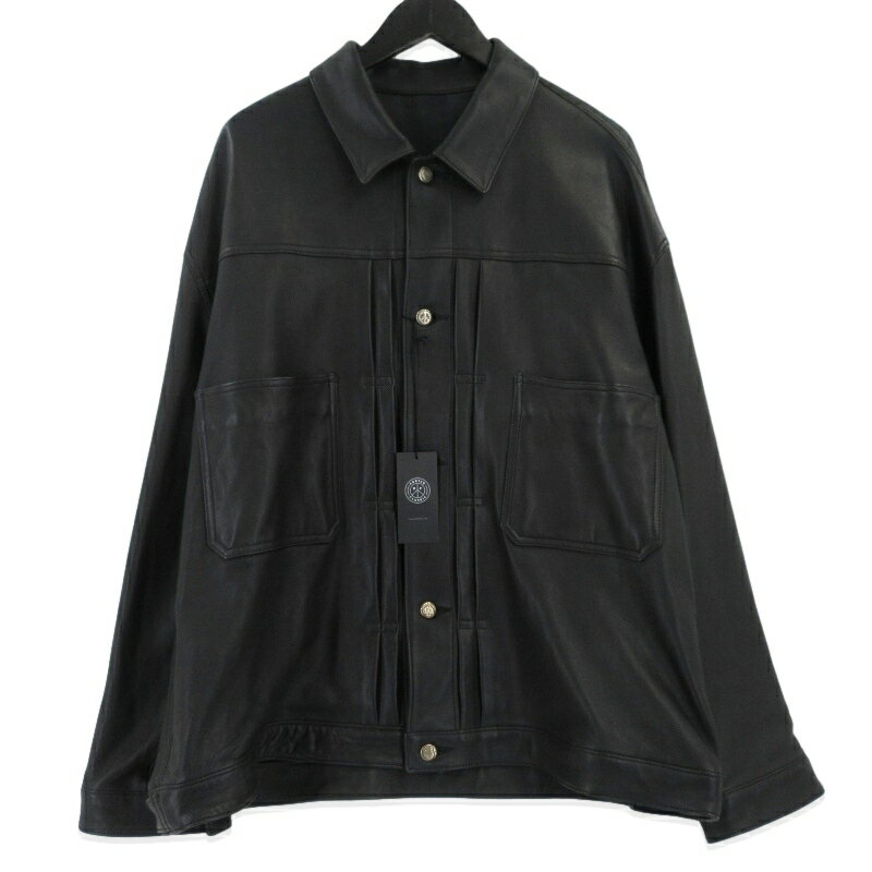 乐天商城 - 【中古】未使用 Porter Classic ポータークラシック LEATHER JACKET W SILVER BUTTONS PC-017-3590 レザージャケット ブラック 黒 4 ENTREFINO 羊革 裏地シルク 日本製 メンズ 99001094