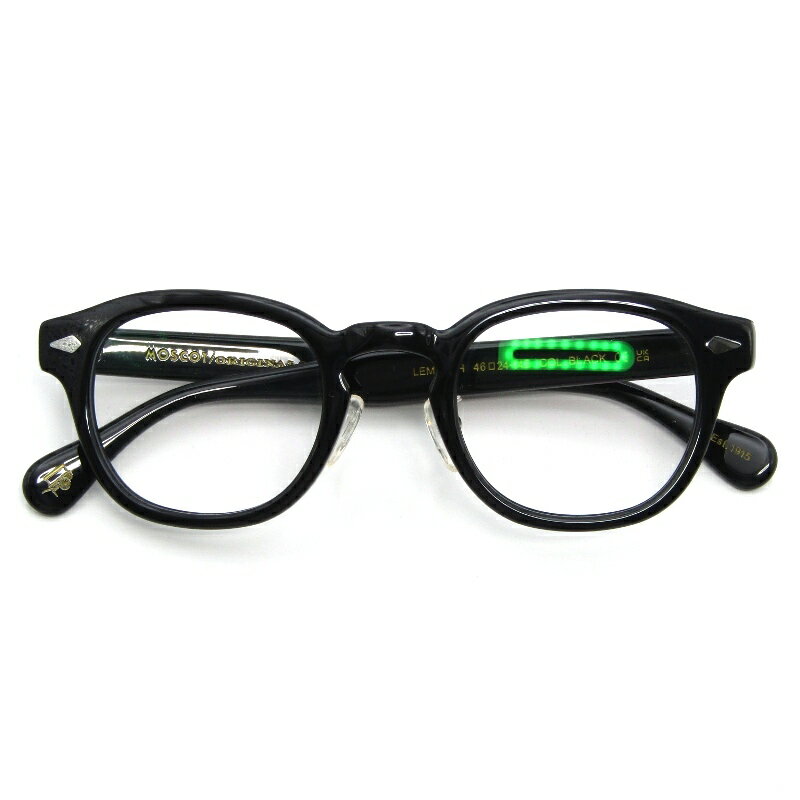 Rakuten - 【中古】美品 MOSCOT モスコット メガネフレーム LEMTOSH MP 46 中国製 レムトッシュ ボスリントン ボストン/ウェリントン BLACKメタルアームパッド メガネ 眼鏡 サングラス 54001062