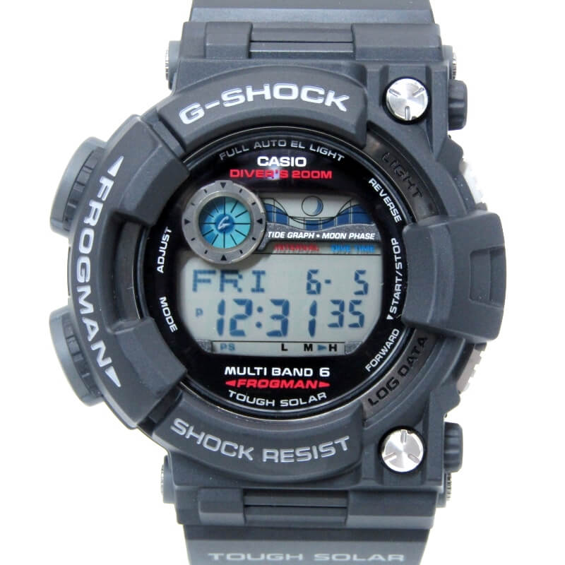 樂天商城 - 【中古】CASIO G-SHOCK Gショック GWF-1000-1JF フロッグマン FROGMAN 電波ソーラー マルチバンド6 MASTER OF G 日本製 ブラック 黒 ダイビング カシオ 腕時計 28012765