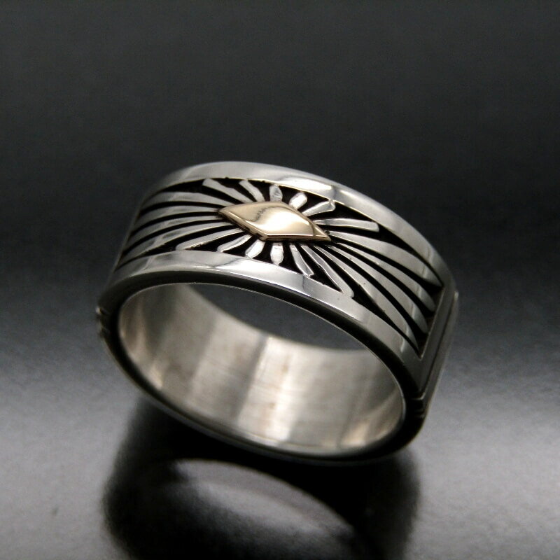 樂天商城 - 【中古】美品 Howard Nelson ナバホ族 リング 14K サンバースト 7mm ハワードネルソン メンズ レディース 指輪 9号 インディアンジュエリー シルバー 28012781