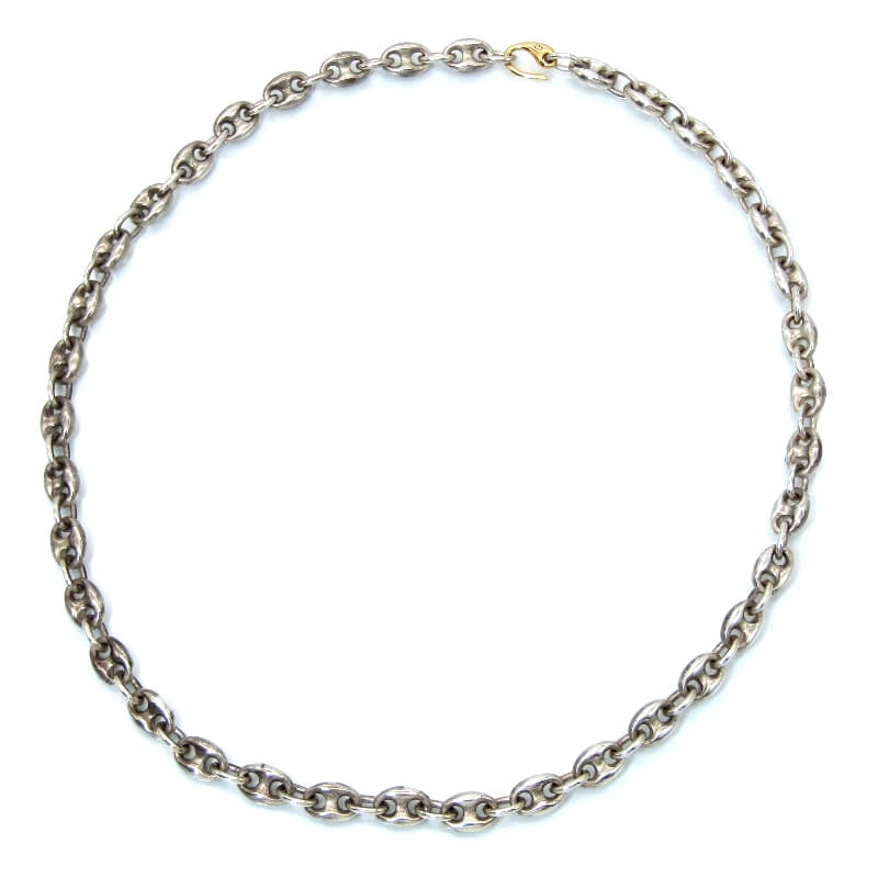 乐天商城 - 【中古】h'eres ヒアーズ ネックレス PN NECKLACE アンカーチェーン 55cm 18KGP SV925 ゴールドメッキ シルバー 28012830