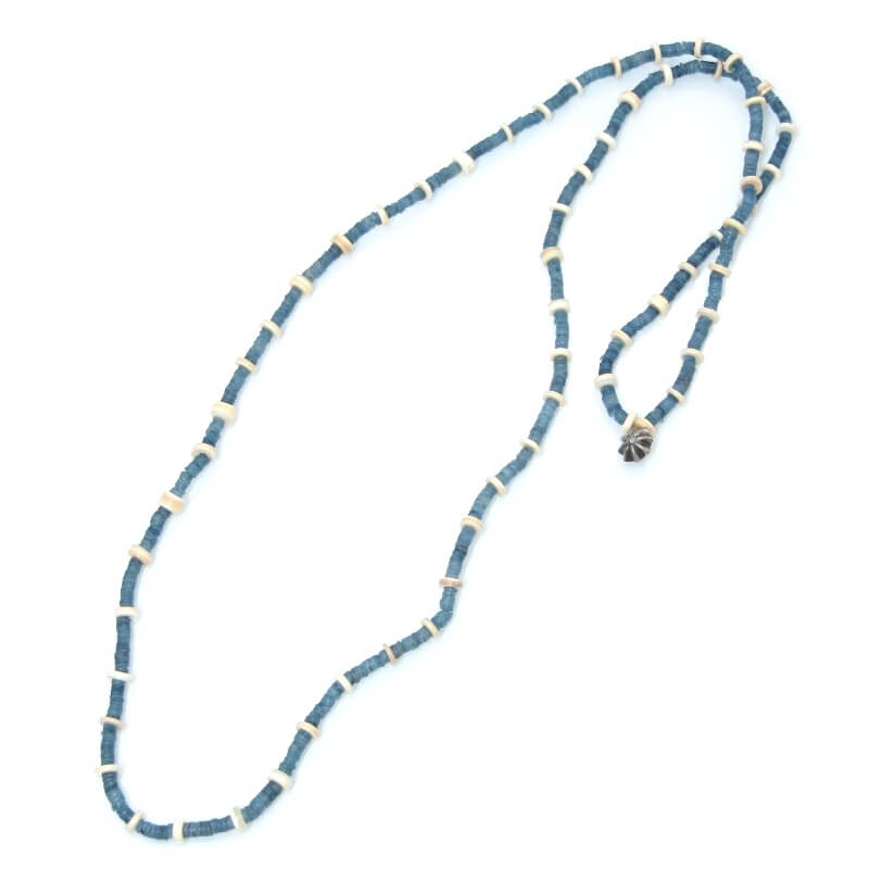 樂天商城 - 【中古】美品 NORTH WORKS ノースワークス ネックレス ビーズ インディゴ染めシェル ロング BEADED NECKLACE ブラスチャーム/シルバーコーティング 28012845