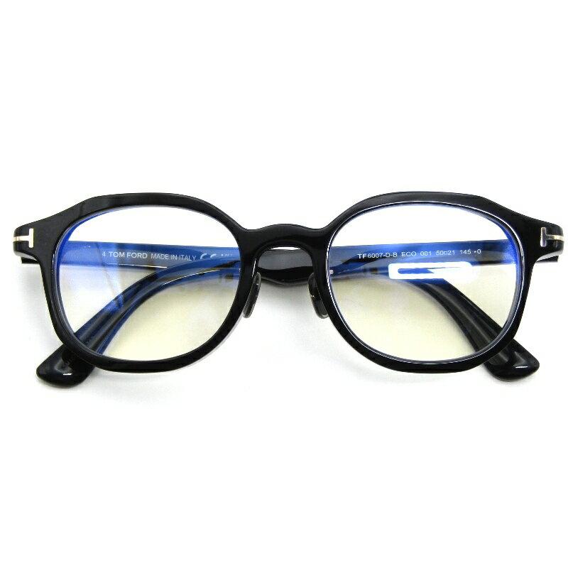 樂天商城 - 【中古】美品 TOM FORD トムフォード メガネフレーム TF6007-D-B イタリア製 スクエア 日本企画 001 ブラック/ゴールド メガネ 眼鏡 サングラス 54001072