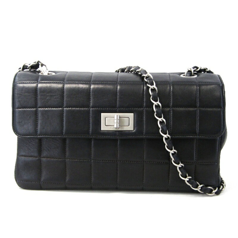 乐天商城 - 【中古】CHANEL シャネル ショルダーバッグ 2.55 チェーン 6番台 チョコバー スムースレザー 鑑定書付 ブラック 黒バッグ 鞄 61005758