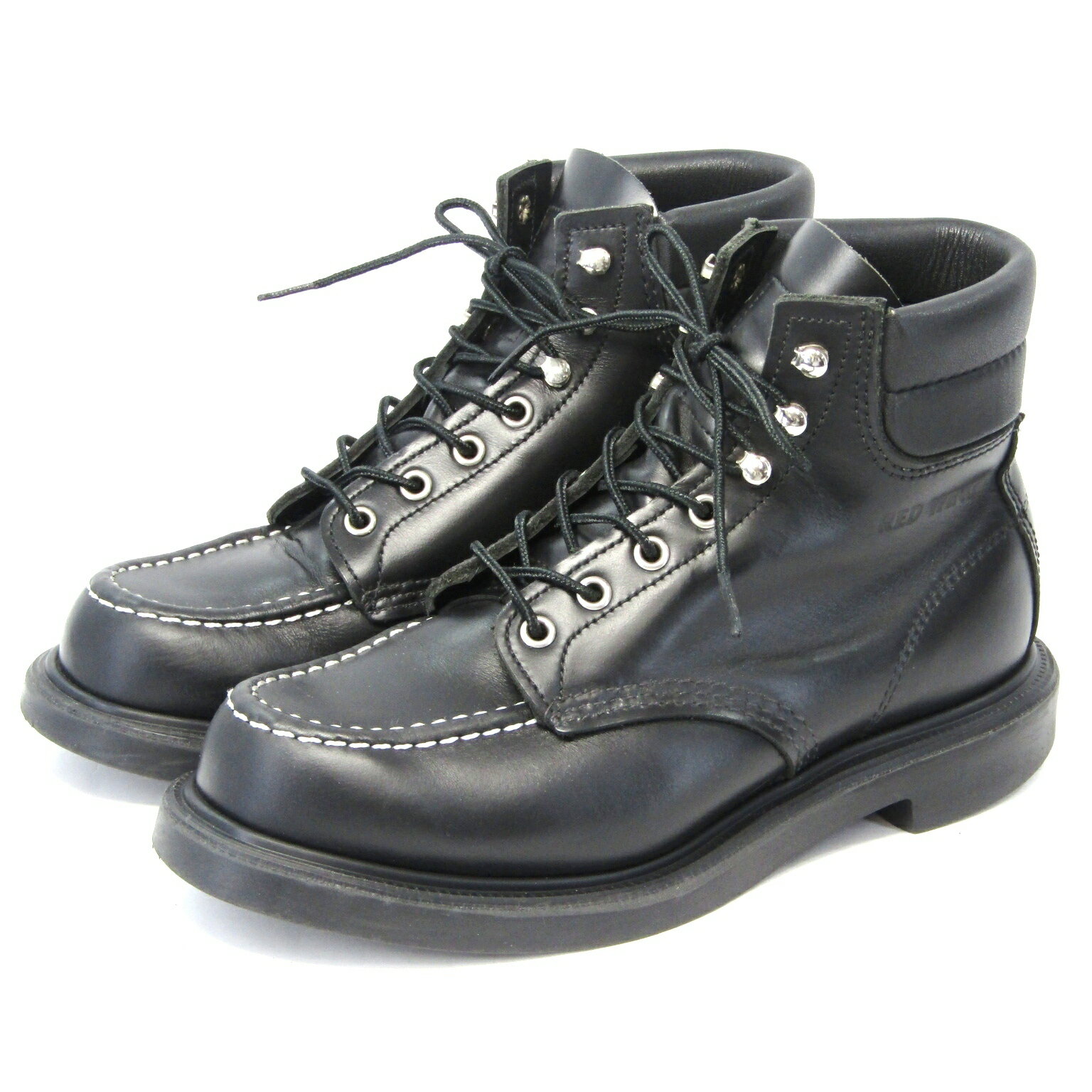 乐天商城 - 【中古】REDWING レッドウィング US7.5E 25.5cm スーパーソール モックトゥ 8133 SuperSole 6-inch Moc ワークブーツ ブラック クローム 2023年製 黒 ブーツ 35005665