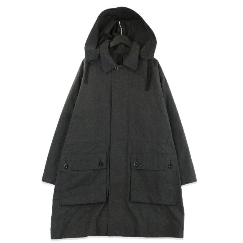 樂天商城 - 【中古】MHL. エムエイチエル BRUSHED COTTON CANVAS COAT 596-5210201 ナイロンフーデッドジャケット コート ブラック 黒 Lメンズ 71016022