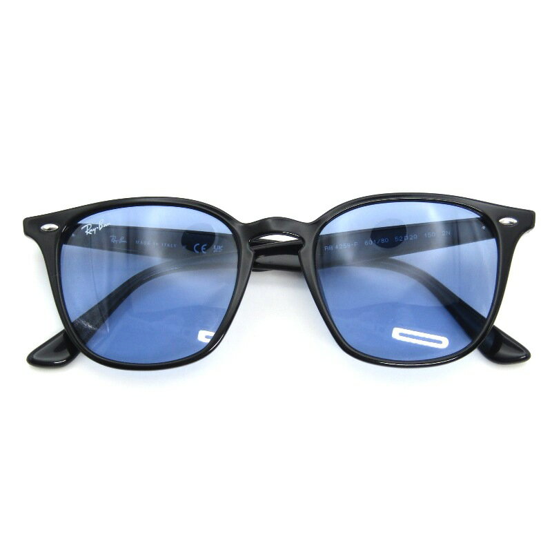 乐天商城 - 【中古】Ray-Ban レイバン サングラス RB4258-F イタリア製 スクエア フルフィット アジアンフィット WASHED LENSES 601/80 ブラックブルー メガネ 眼鏡 サングラス 54001079