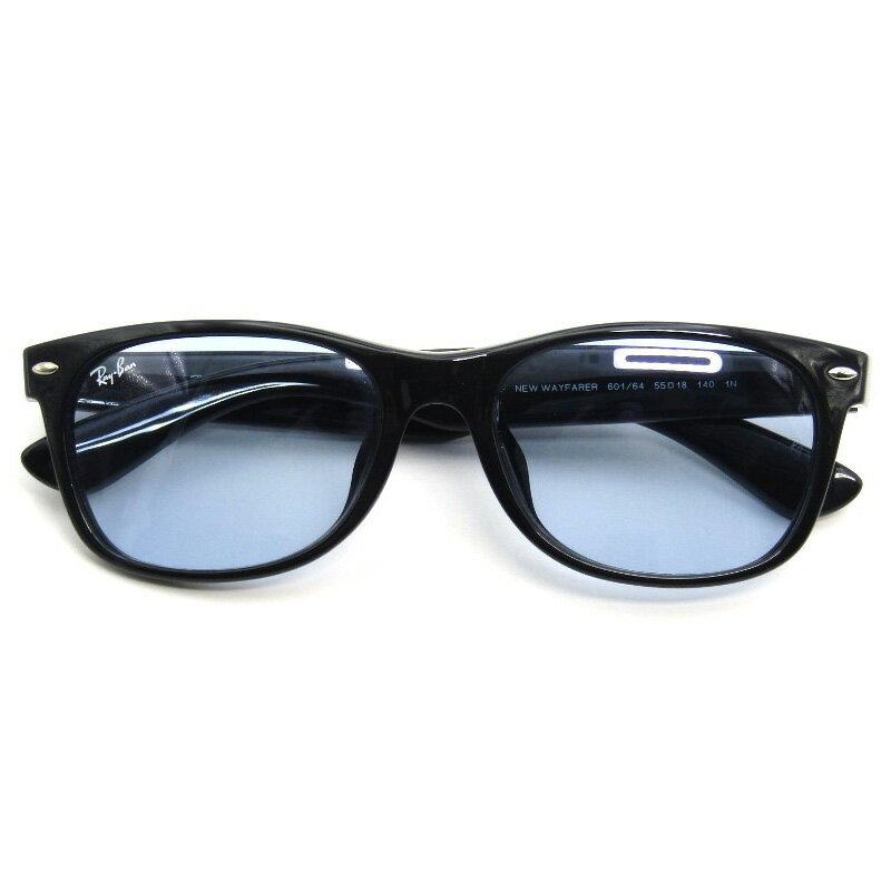 乐天商城 - 【中古】美品 Ray-Ban レイバン サングラス RB2132-F NEW WAYFARER イタリア製 ニューウェイファーラー フルフィット 601/64 ブラックウェリントン アジアンフィット WASHED LENSES ブルーグレー メガネ 眼鏡 サングラス 54001080