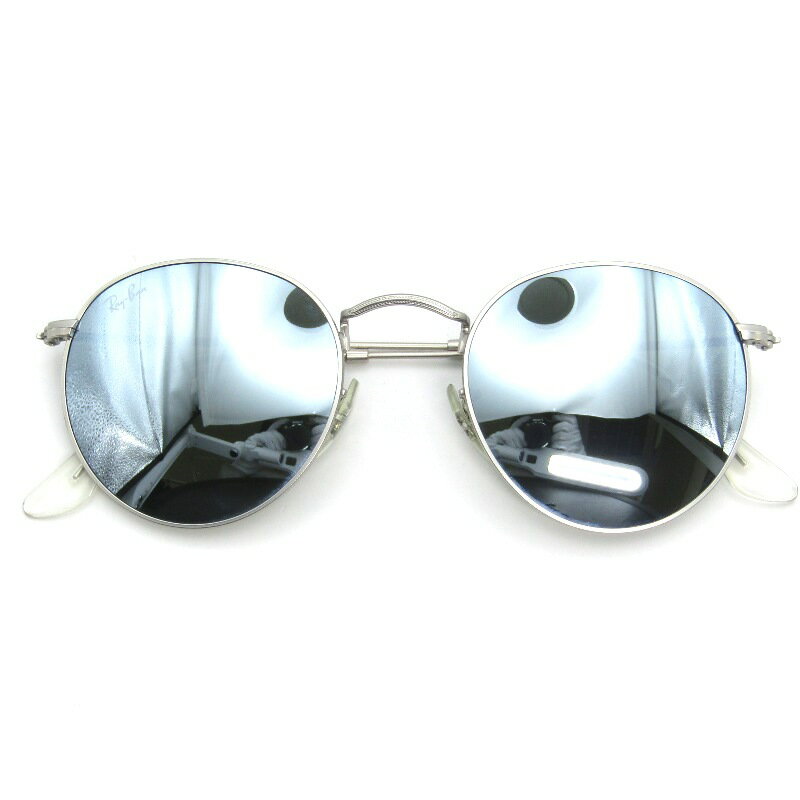 樂天商城 - 【中古】美品 Ray-Ban レイバン サングラス RB3447 ROUND METAL イタリア製 ラウンドメタル ボストン 019/30 マットシルバースモークグリーン/シルバーミラー メタル メガネ 眼鏡 サングラス 54001082