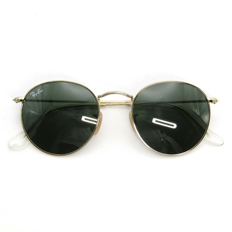 樂天商城 - 【中古】美品 Ray-Ban レイバン サングラス RB3447 ROUND METAL イタリア製 ラウンドメタル ボストン 001 ゴールドグリーン メタル メガネ 眼鏡 サングラス 54001090