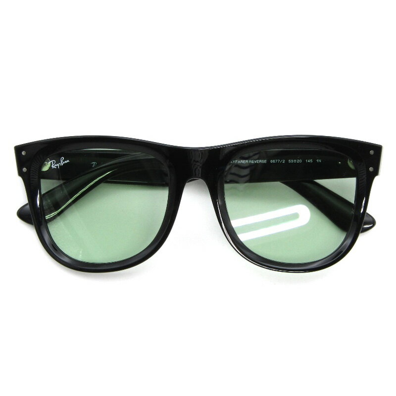 樂天商城 - 【中古】Ray-Ban レイバン サングラス RB R0502S-F WAYFARER REVERSE イタリア製 ウェイファーラー リバース 6677/02 ブラックフルフィット ウェリントン ライトグリーン メガネ 眼鏡 サングラス 54001097