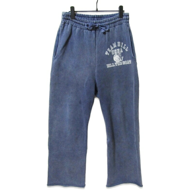 樂天商城 - 【中古】BOWWOW バウワウ スウェットパンツ BILL THE GOAT SWEAT PANTS ヴィンテージ加工 カットオフ プリント ネイビー Mメンズ 27113956