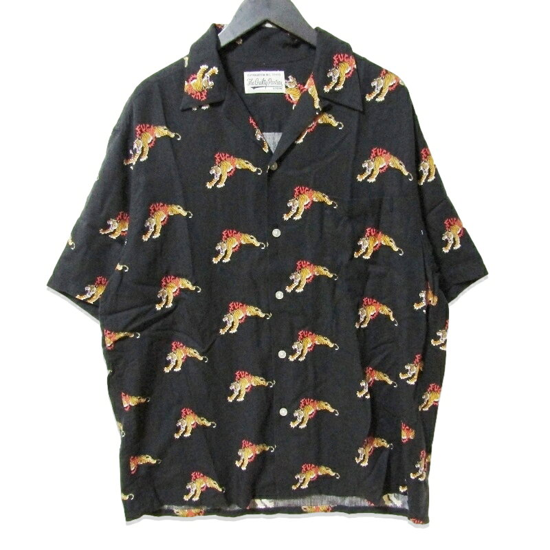 樂天商城 - 【中古】WACKO MARIA ワコマリア 半袖アロハシャツ TIM LEHI S/S HAWAIIAN SHIRT TYPE-4 22SS タイガー 虎柄 ブラック 黒 Lハワイアンシャツメンズ 27113960