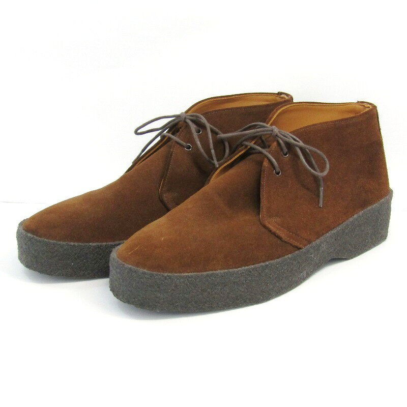 樂天商城 - 【中古】美品 SANDERS × Southwick サンダース UK7.5 チャッカブーツ 2572PSS Mudguard Brit Chukka サウスウィック スエード ブラウン クレープソール SNOラスト ブーツ 18002191