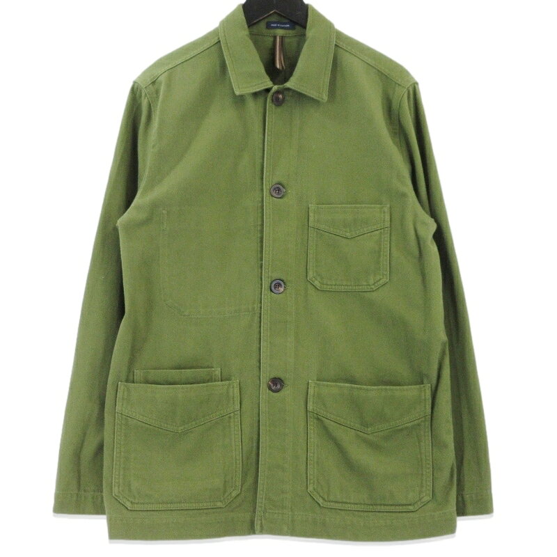 樂天商城 - 【中古】Drake's ドレイクス カバーオール チョアジャケット Five-Pocket Chore Jacket ワークジャケット ポケット裏ネル オリーブ 36 メンズ 99001149