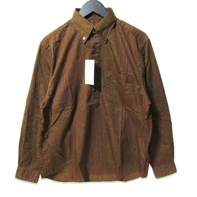 未使用 SOPHNET. ソフネット 長袖シャツ SOPH-220059 PAISLEY BIG PULLOVER B.D SHIRT ブラウン Sメンズ 27114025