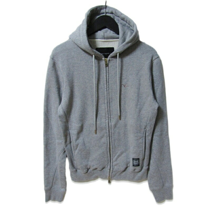 美品 1piu1uguale3 × LIBERTINE ウノピゥウノウグァーレトレ ジップパーカー MRB060L リバティーン スカルプリント グレー 4コットン フーディ 日本製メンズ 27114098
