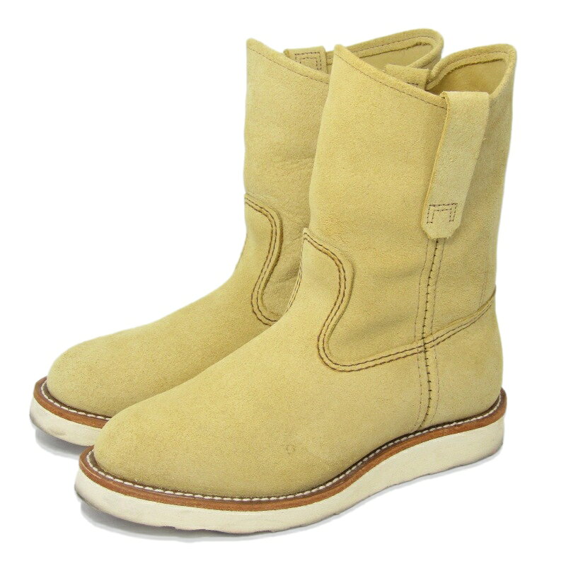 美品 REDWING レッドウィング US6.5E 24.5cm ペコスブーツ 8168 2025年製 スエード ベージュ ホーソーン アビレーン ラフアウト プルオンブーツ PECOS BOOTS ブーツ 35005718