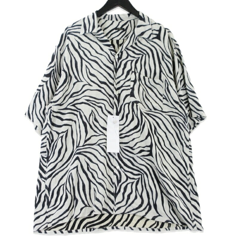 美品 COMOLI コモリ 半袖オープンカラーシャツ D01-02013 26SS 開襟 日本製 レーヨン 半袖シャツ ZEBRA 2 メンズ 99001344