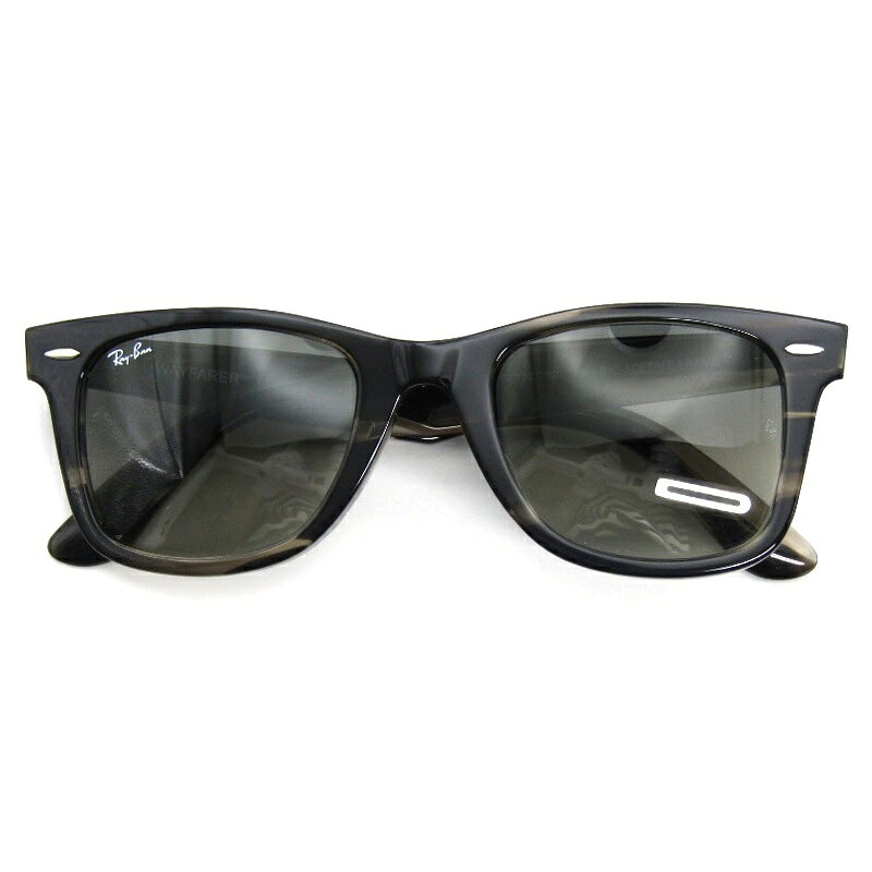 美品 Ray-Ban レイバン サングラス RB2140-F WAYFARER BIO-ACETATE イタリア製 ウェイファーラー 1360/71 ストライプグレーフルフィット バイオアセテート ウェリントン アジアンフィット グレーグラディエント メガネ 眼鏡 サングラス 54001208