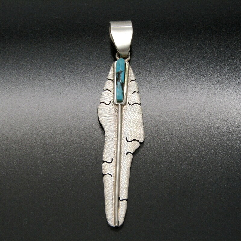 【中古】美品 Michael Kirk イスレタ族 ペンダント フェザー ターコイズ マイケル...