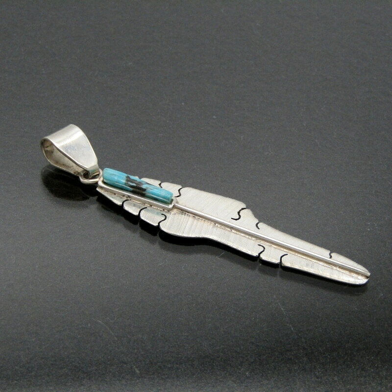 【中古】美品 Michael Kirk イスレタ族 ペンダント フェザー ターコイズ マイケル...
