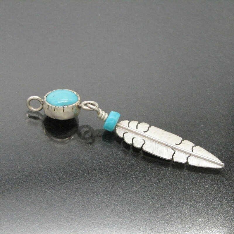 【中古】美品 Michael Kirk イスレタ族 ペンダント フェザー ターコイズ マイケル...