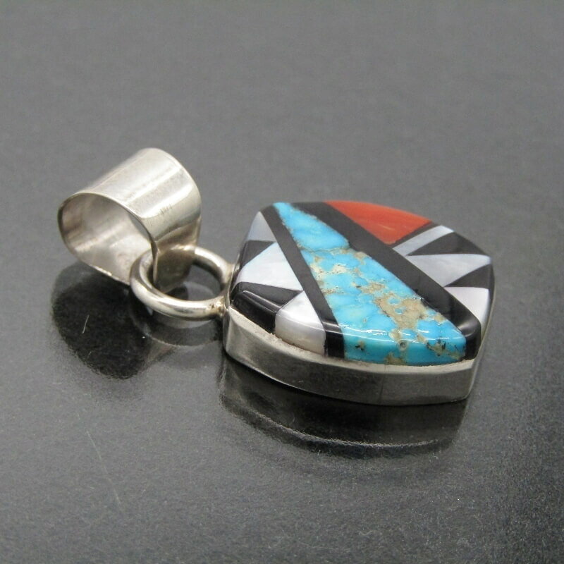 【中古】美品 JNP ナバホ族 ペンダント インレイ ターコイズ トップ メンズ レディ...