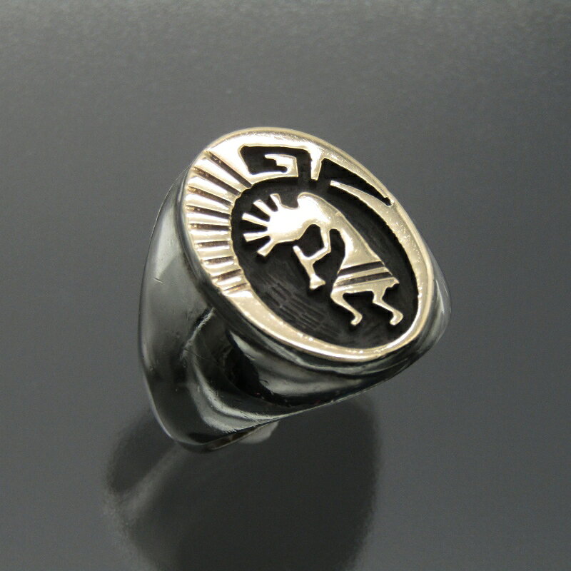 【中古】Jane McCrory ホピ族 リング 14K/シルバー ココペリ ジェーンマックローリ...