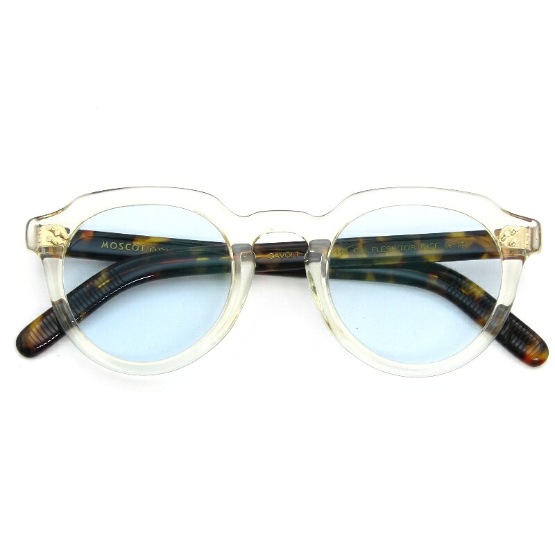 【中古】美品 MOSCOT モスコット サングラス GAVOLT 中国製 ガボルト クラウンパント FLESH/TORTOISEライトブルー メガネ 眼鏡 サングラス 54001241
