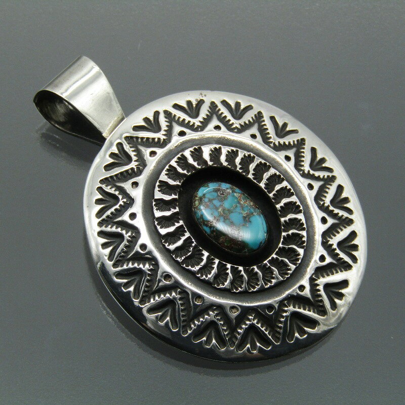 【中古】Sunshine Reeves ナバホ族 ペンダント シャドウボックス ターコイズ サン...