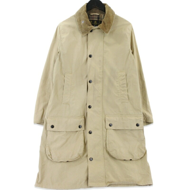 商品詳細 ブランド名 Barbour 色/素材 ベージュ/コットン 生産国 中国製 SIZE 表記SIZE：36着丈：約96.5cm身幅：約55cm肩幅：約43cm袖丈：約57cm 平置き採寸での計測となるため、公式サイトの計測と多少のズレが生じることもございますのでご了承ください。 計測には細心の注意を払っておりますが多少の誤差はご了承下さい。 状態 C 中古：目立つダメージがあり使用感の多い商品です。 [襟元・ポケット・腕周り]擦れ/変色 [右袖]シミ汚れ [生地全体]擦れ/黒ずみ 付属品 なし 商品番号 99001634 その他 REASON商品管理番号:99001634ECZKSSclassic＊C 注意事項 ※モニター等の環境違いにより、実物と多少色味が異なることがございますのでご了承くださいませ。 クラシック楽天市場以外でも様々な形式で販売しておりますのでお早めにご検討くださいませ。 在庫管理は随時行っておりますが品切れになってしまう場合がある事を予めご了承下さいませ。