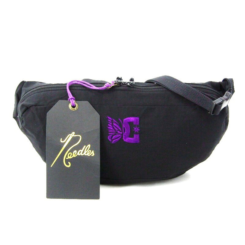 【中古】美品 Needles × DC SHOES ニードルズ ヒップバッグ MR607 Hip Bag Poly Ripstop ウエストバッグ ブラック 黒 バッグ 鞄 47000499