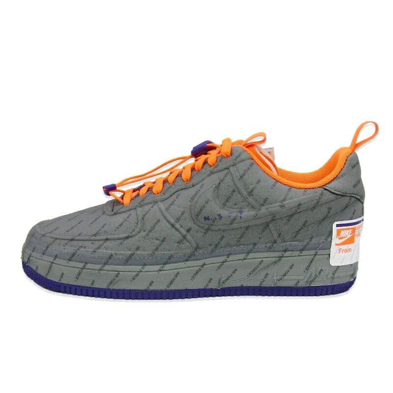 未使用 NIKE ナイキ 30cm AIR FORCE 1 EXPERIMENTAL CZ1528-001 エアフォース1 エクスペリメンタル 2020年製 グレー LIGHT SMOKE GREY/COURT PURPLE-TOTAL ORANGE スニーカー 88000228
