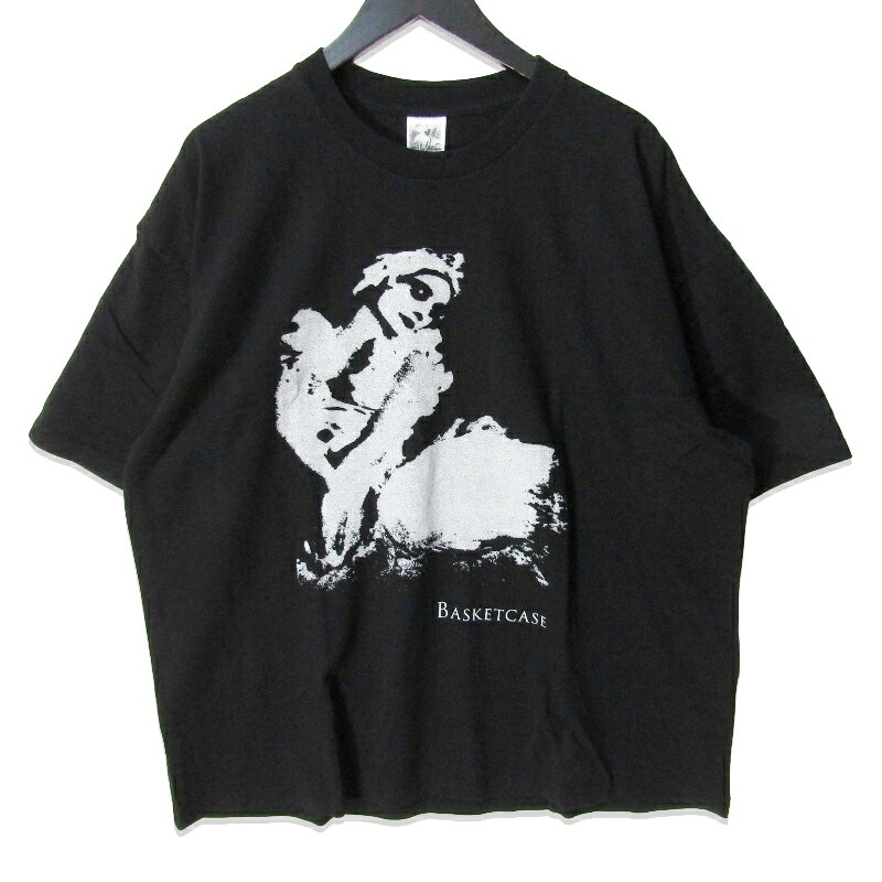 【中古】美品 Basketcase バスケットケース GIMMICK t-shirt 半袖Tシャツ モノトーン グラフィック プリント USA製 ブラック 黒 XLメンズ 27114804