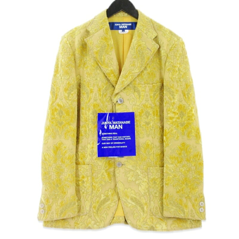 【中古】未使用 JUNYA WATANABE MAN ジュンヤワタナベマン ゴブラン織 ジャケット WQ-J019 テーラードジャケット 総柄 マスタード L 日本製 2025 メンズ 99001781