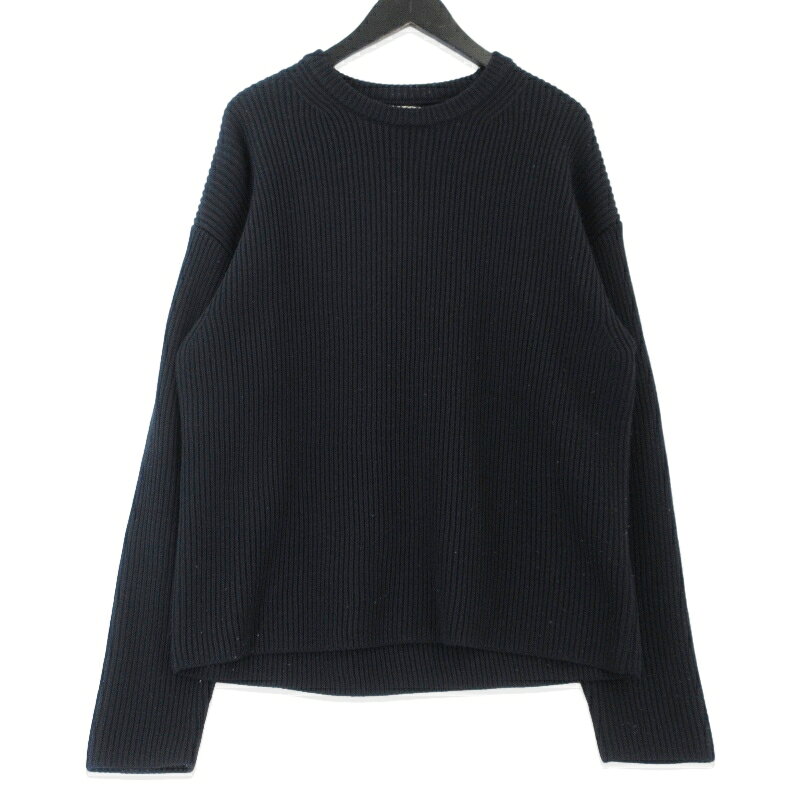 【中古】AURALEE オーラリー SUPERFINE WOOL RIB KNIT BIG P/O A6AP02RK スーパーファイン ウール リブ ニット ビッグ ブラック 黒 5 プルオーバー SUPER130s メンズ 99002056