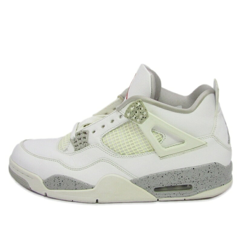 【中古】NIKE ナイキ 29cm AIR JORDAN 4 RETRO CT8527-100 エアジョーダン4 レトロ 2020年製 WHITE/FIRE RED-TECH GREY スニーカー 88000341