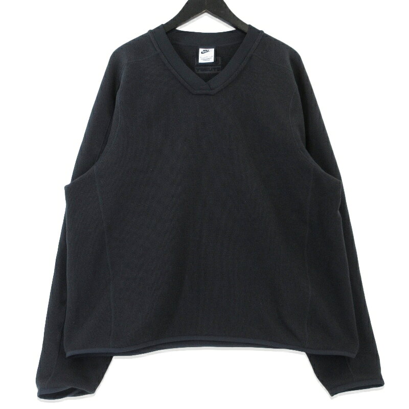 【中古】Stussy × Nike ステューシー Fleece Thermal HQ8528-010 25AW フリースサーマル Vネック ブラック 黒 XL メンズ 99002161