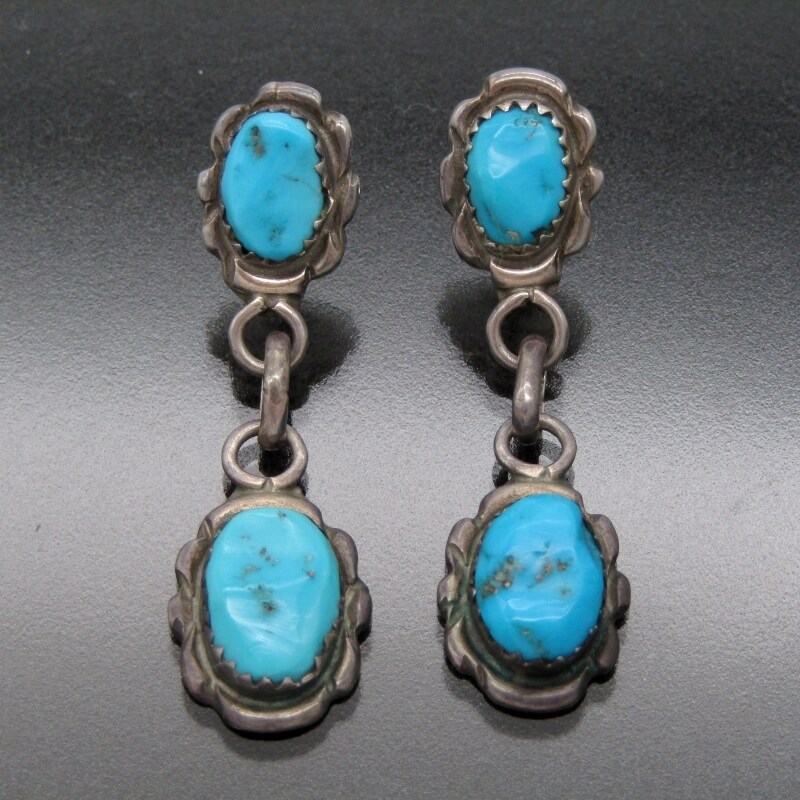 【中古】Navajo EQ ナバホ族 ピアス ターコイズ メンズ レディース セット インディアンジュエリー シルバー 28013650