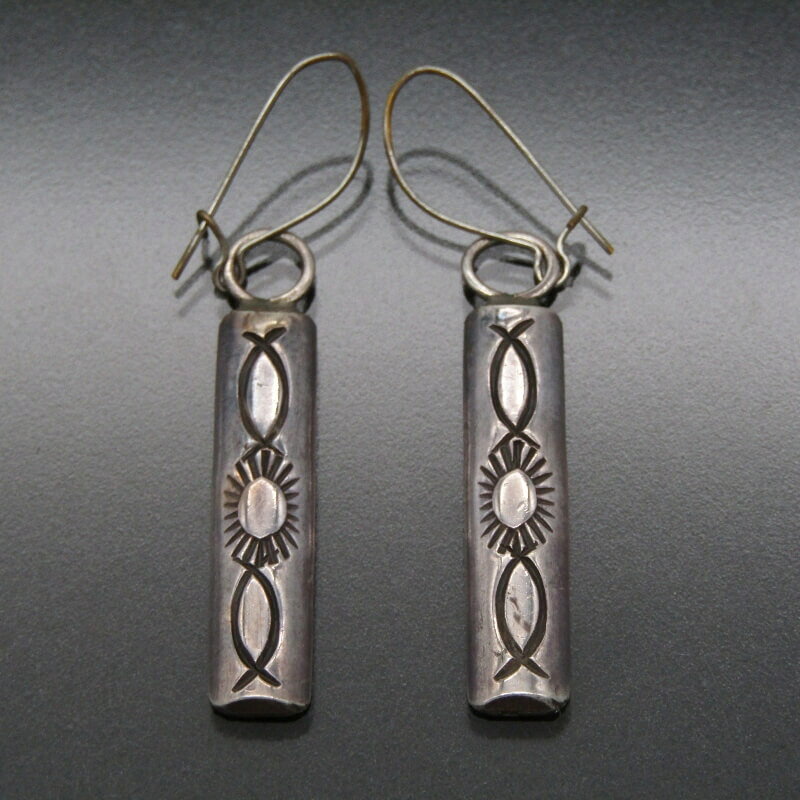 【中古】Navajo RS ナバホ族 ピアス スタンプワーク メンズ レディース セット インディアンジュエリー シルバー 28013652