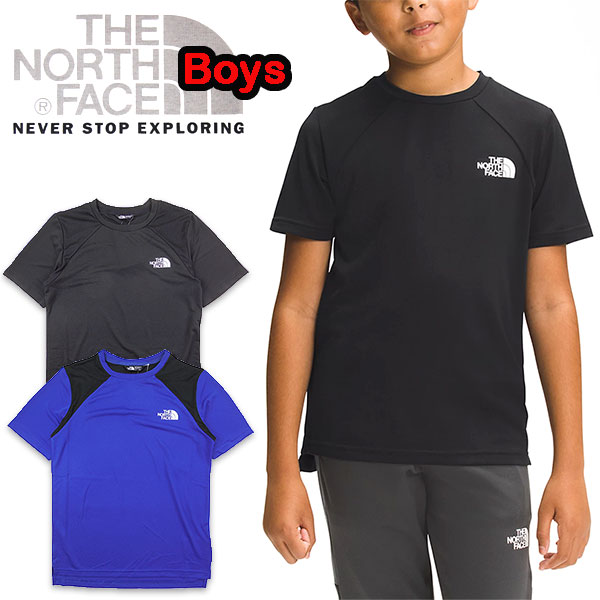 THE NORTH FACE(ザ・ノースフェイス)キッズ tシャツ (ボーイズ 速乾性 ティーシャツ)が入荷です。 USAモデル！BOYS Never Stop Tee フラッシュドライ機能搭載の滑らかなポリエステル素材で 速乾性素材で各種スポーツから海やプールでも活躍の 万能Tシャツです。肩部分はメッシュ素材で切り替えも デザインに個性を与えています。ロゴプリントが映えるTシャツです。 原産国：Jordan 素材：100% polyester(FlashDry) モデル：身長150cm　ウェアー：サイズM (着用感:ジャストです。) サイズ着丈身幅肩幅身長 XS(5/6才)50cm40cm36cm114〜118cm S(7/8才)54cm42cm37cm125〜134cm M(10/12才)58cm46cm42cm140〜148cm L(14/16才)63cm50cm44cm155〜162cm XL(18/20才)68cm54cm46cm168〜172cm