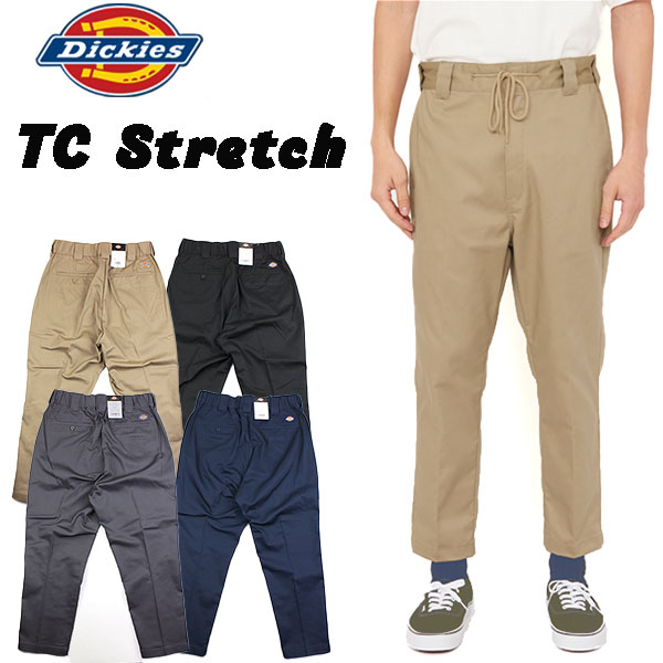 樂天商城 - ディッキーズ クロップドパンツ メンズ Dickies TCストレッチ ウエストイージー 8分丈 パンツ DB2019 70039100 イージーパンツ ストレッチパンツ TCツイル メンズパンツ アメカジ カジュアル ボトムス