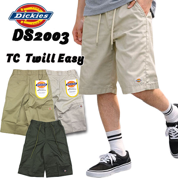 Rakuten - ディッキーズ ハーフパンツ メンズ Dickies TCツイル イージー ワークショーツ DS2003 ショートパンツ ワークパンツ 短パン TC TWILL EASY WORK SHORTS ウエストゴム ドローコード アメカジ カジュアル 国内正規品