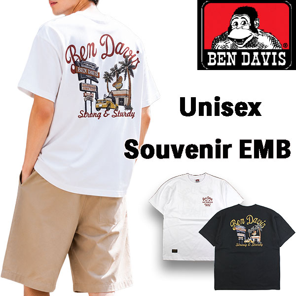 乐天商城 - ベンデイビス BEN DAVIS Tシャツ メンズ レディース 半袖 刺繍Tシャツ スーベニアTシャツ ベトジャン風 ヘビーウェイト オーバーサイズ 綿100％ SOUVENIR EMB TEE C-25580065