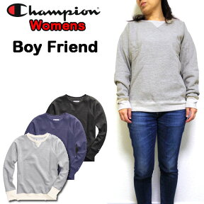 チャンピオン トレーナー レディース Champion スウェット BOYFRIEND CREW 裏起毛 クルーネック USA W29567