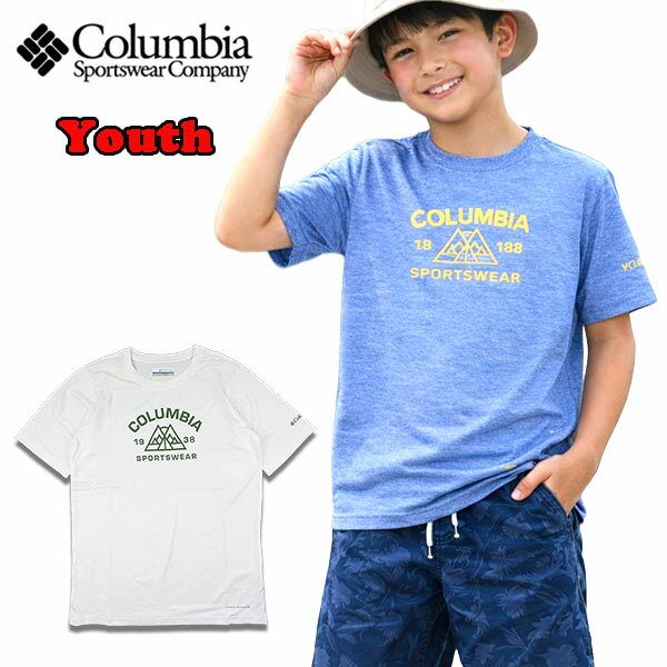 樂天商城 - コロンビア キッズ ラッシュガード 半袖 Tシャツ Columbia Youth Mount Echo Graphic Shirt 速乾 UVカット UPF50 子供用 水着 USAモデル